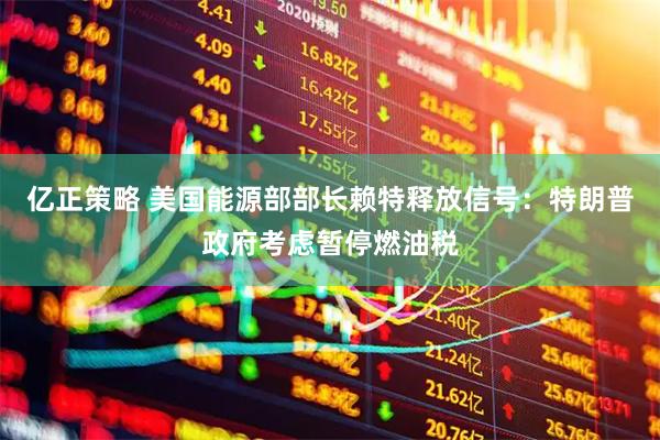 亿正策略 美国能源部部长赖特释放信号：特朗普政府考虑暂停燃油税