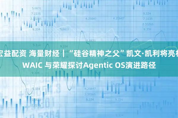 宏益配资 海量财经|“硅谷精神之父”凯文·凯利将亮相WAIC 与荣耀探讨Agentic OS演进路径